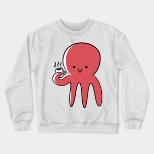 Cute Octopus with Cup Crewneck Sweatshirt